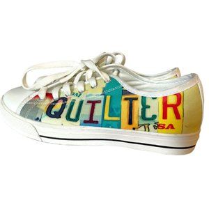 Quilter Unisex Skate Shoes Multicolor Striped Low Top Lace Up M 5 W 7 M